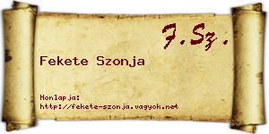 Fekete Szonja névjegykártya
